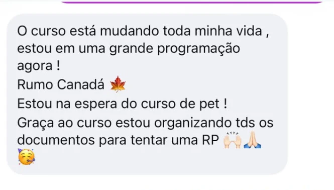 Mensagem real sobre organizar documentos depois de fazer o curso